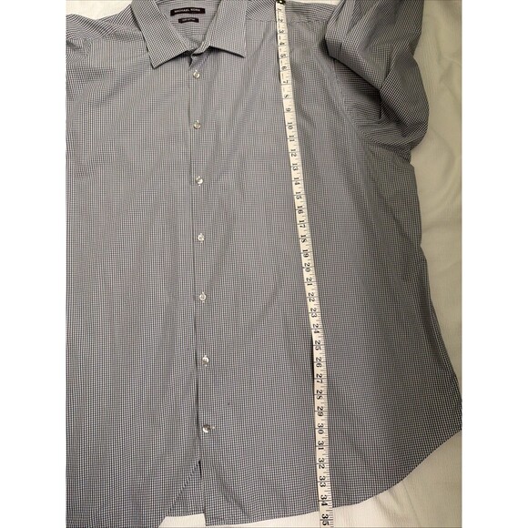 NWOT Michael Kors Mens Button-up Shirt Long Sleeve Grey 100% Cotton 18 1/2 34/35 - Picture 6 of 8